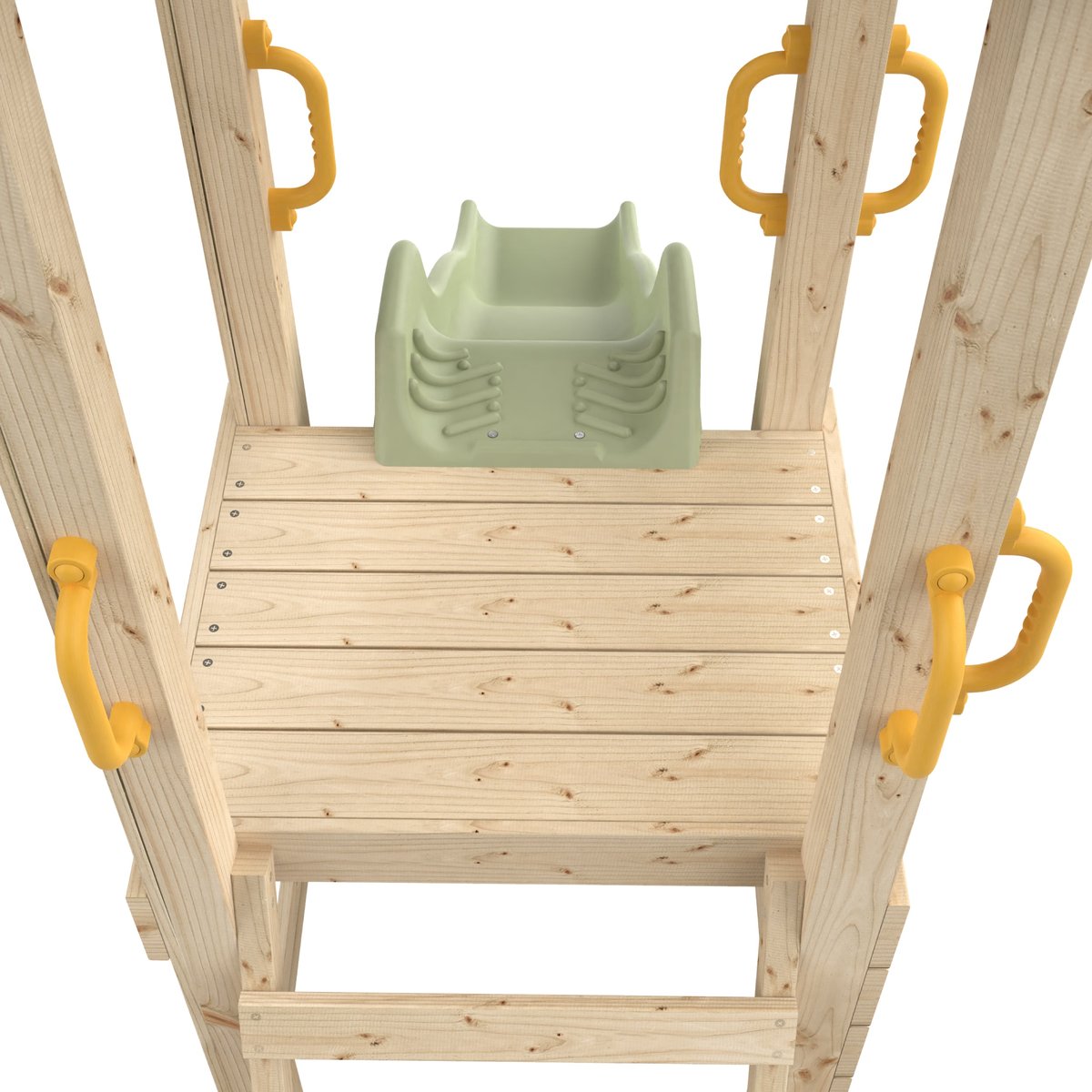 Aire de jeux toboggan - balançoires - mur d'escalade PLAQUEMINIER maron - vert kaki, TP TOYS