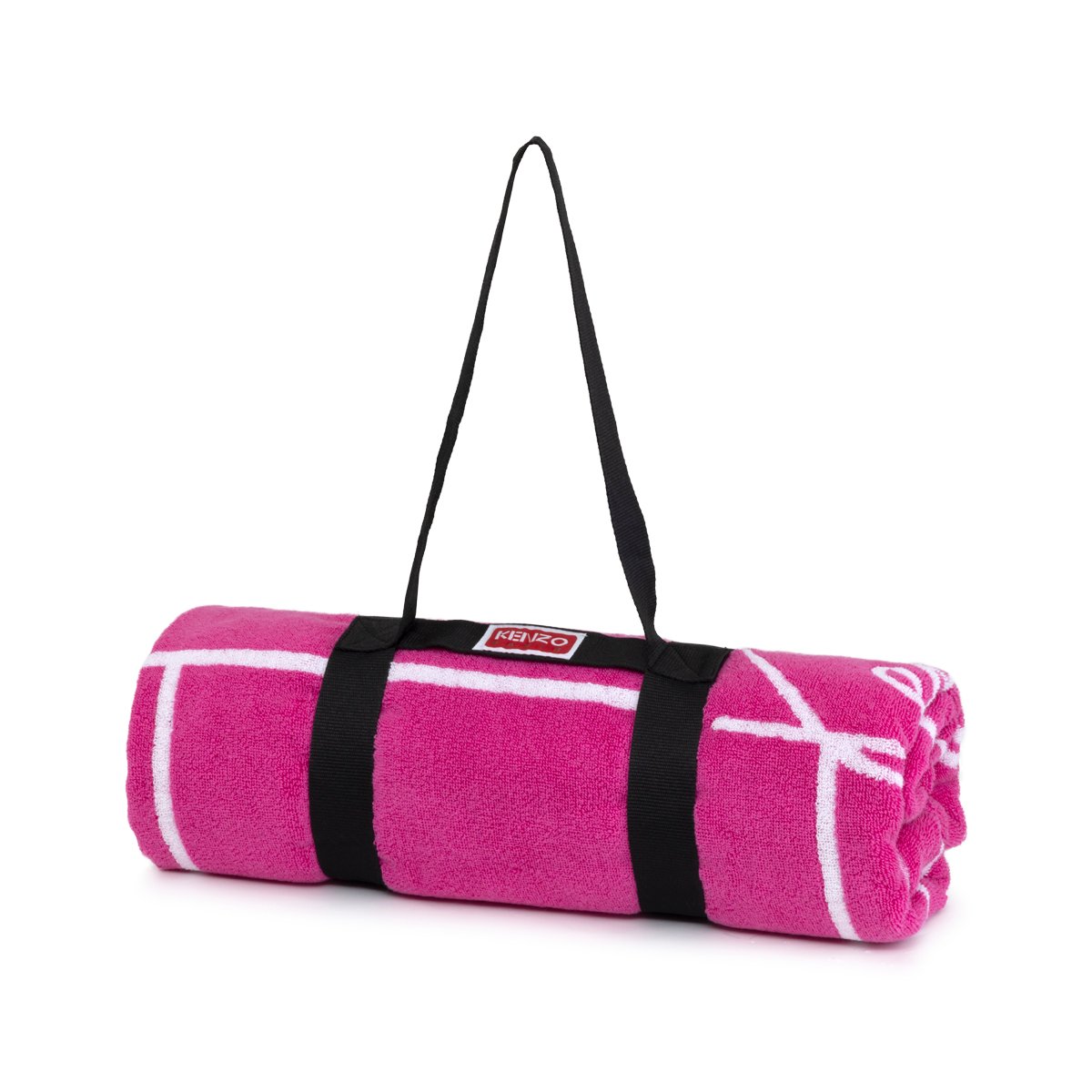 Serviette de plage en coton, K TATAMI fuchsia, KENZO HOME