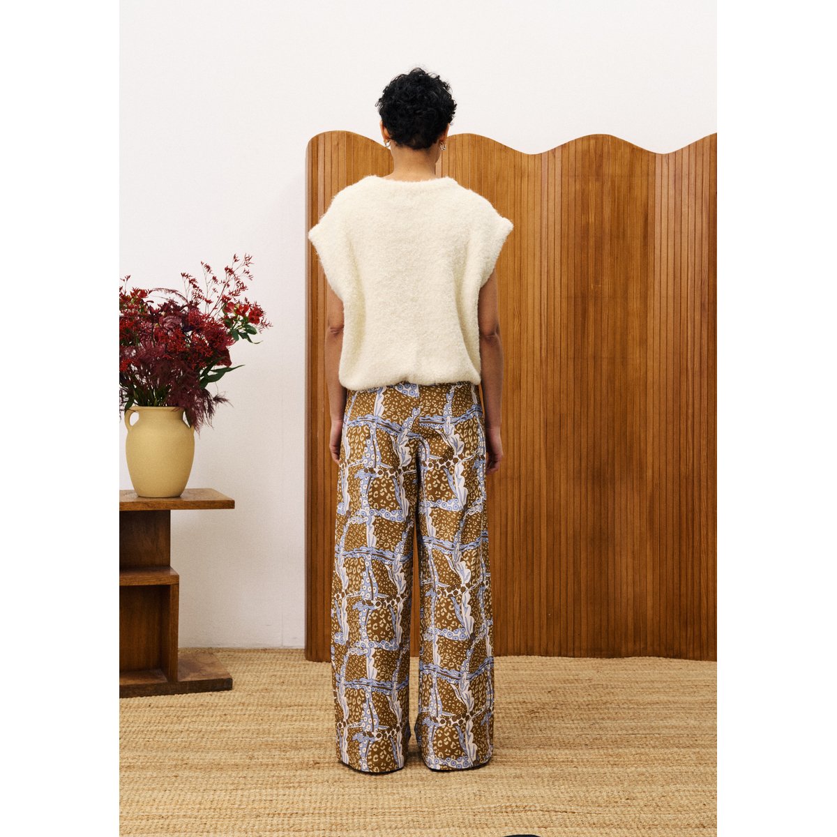 Pantalon  en coton LOKI leo marron ocre, FRNCH