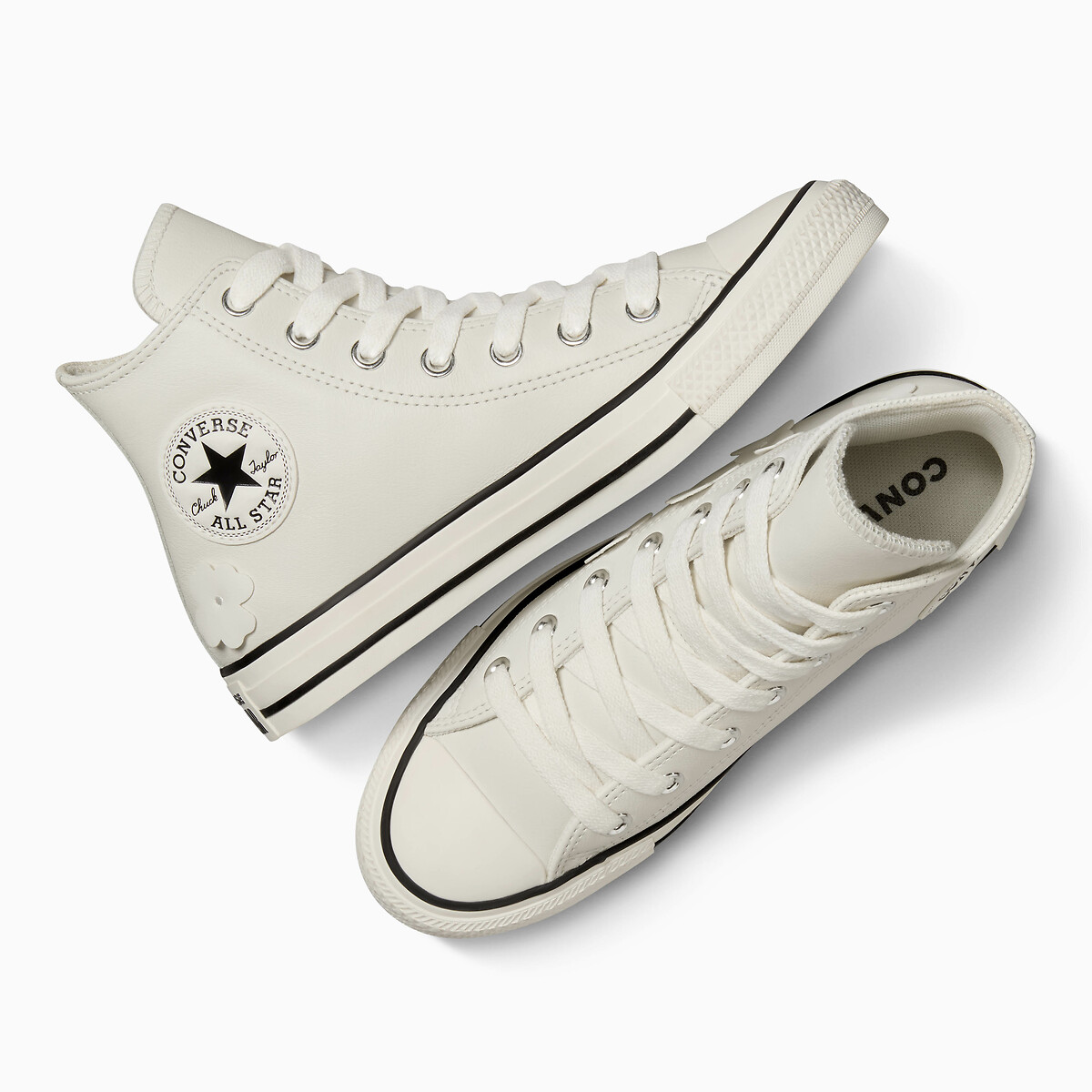 All Star Hi Metallic Ballet Trainers in Leather ecru , CONVERSE