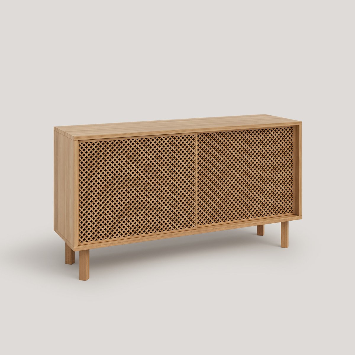 Buffet en pin massif verni couleur chêne GRANADELLA chêne, NAAN FURNITURE