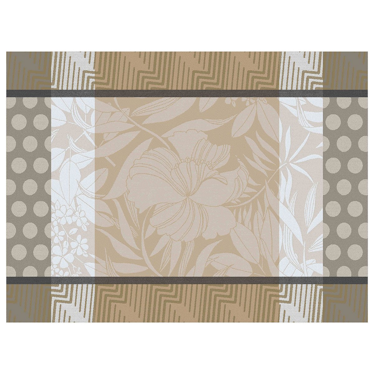 Set de table en Coton, NATURE URBAINE chene, LE JACQUARD FRANCAIS