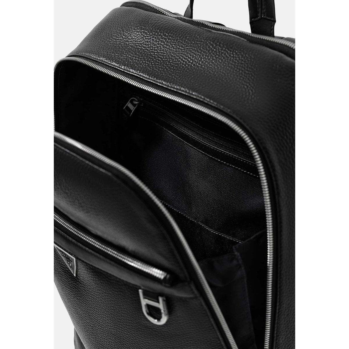 Sac À Dos Monaco En Cuir Véritable noir, GUESS