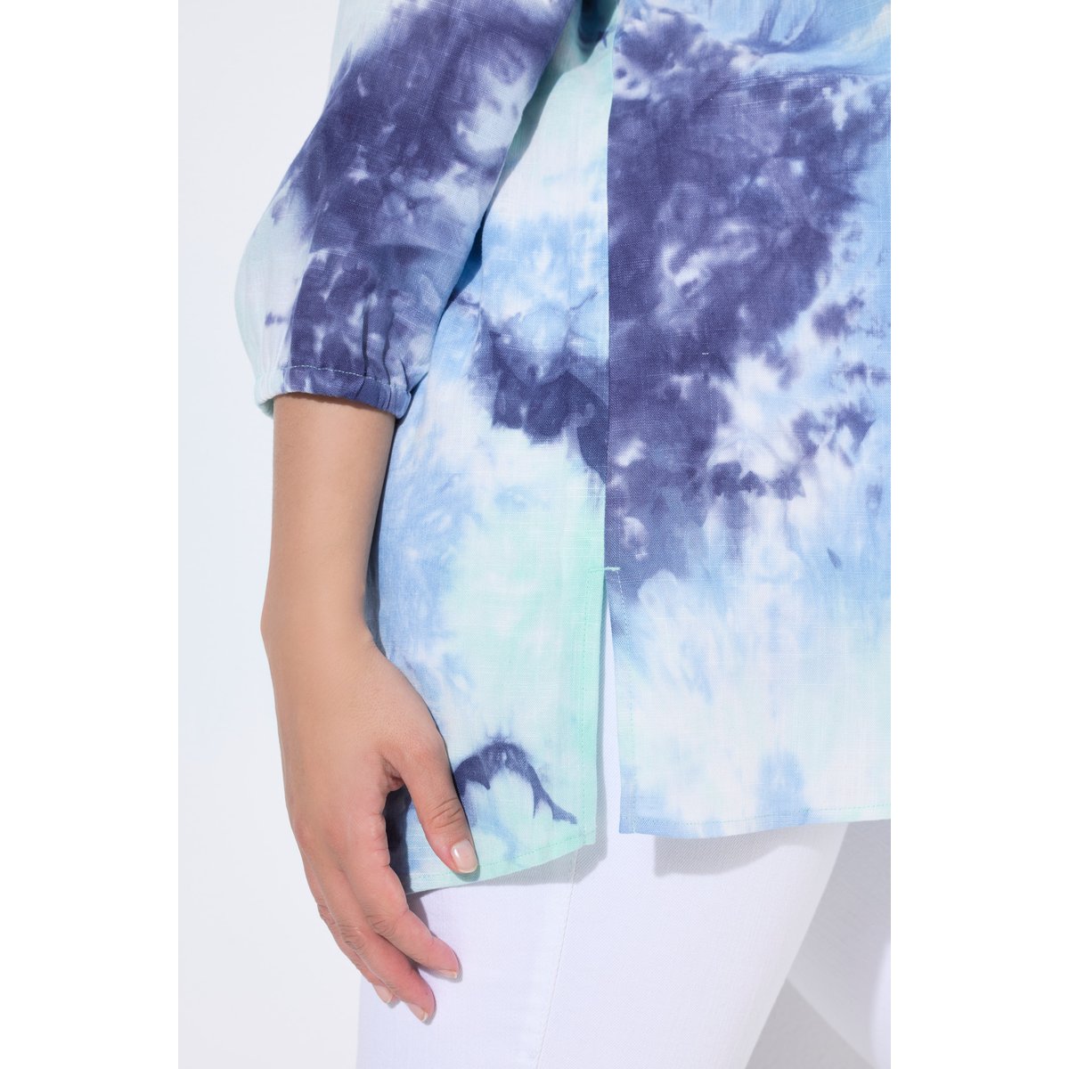 Chemisier en lin mélangé turquoise pâle, ULLA POPKEN