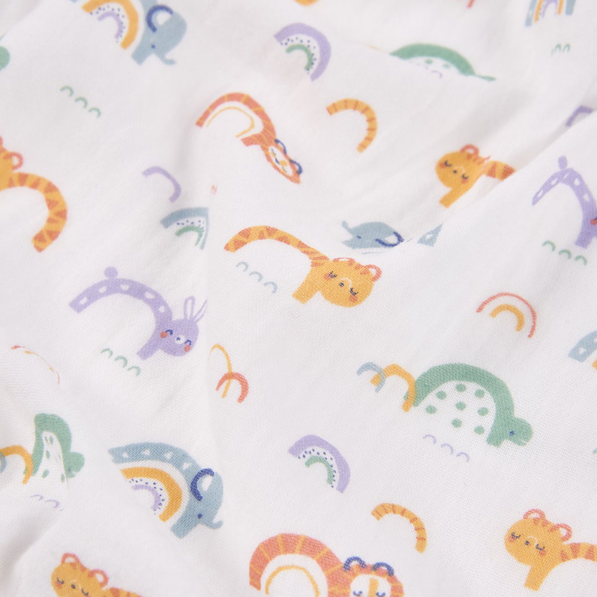 Lot layette bébé coton imprimé animaux multicolore, BOBOLI