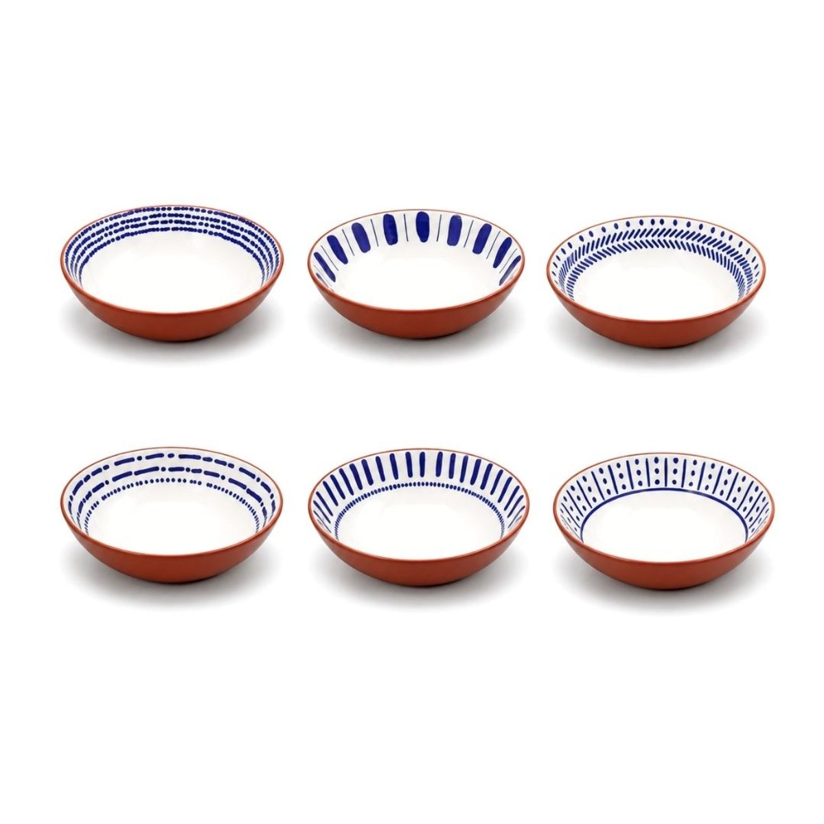 Lot de 6 assiettes creuses, SANTORIN bleu, ARTIME