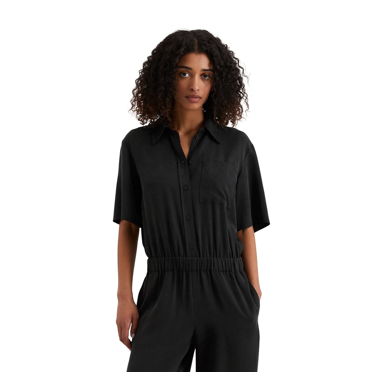 Jumpsuit relaxed en lyocell LENZING™ noir, MARC O’POLO DENIM