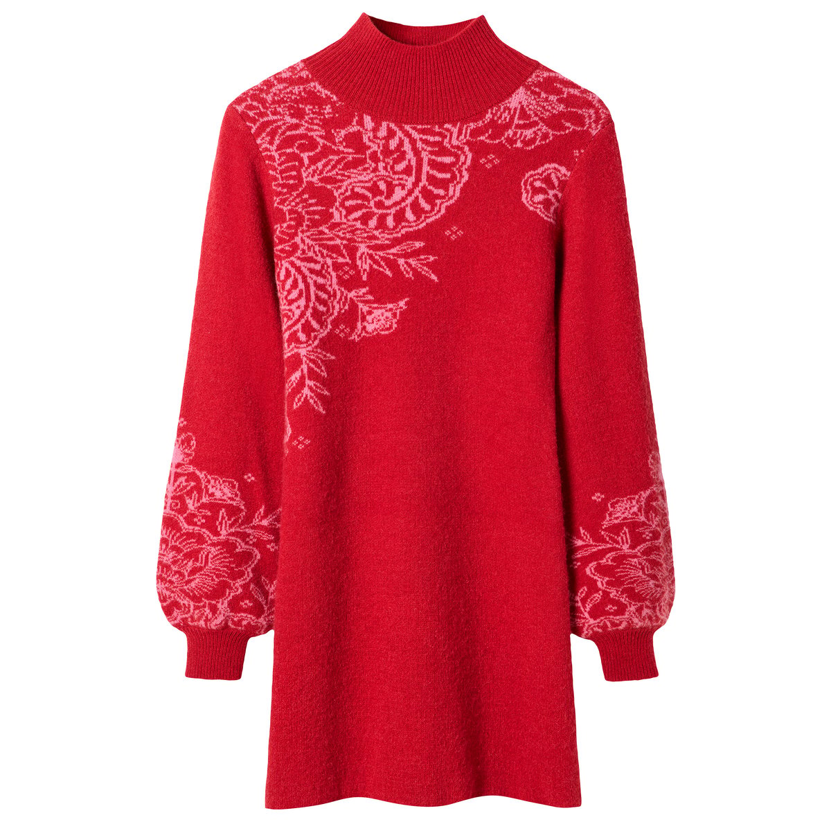 Robe Parfaite en Maille Motif Cachemire rouge, JOE BROWNS