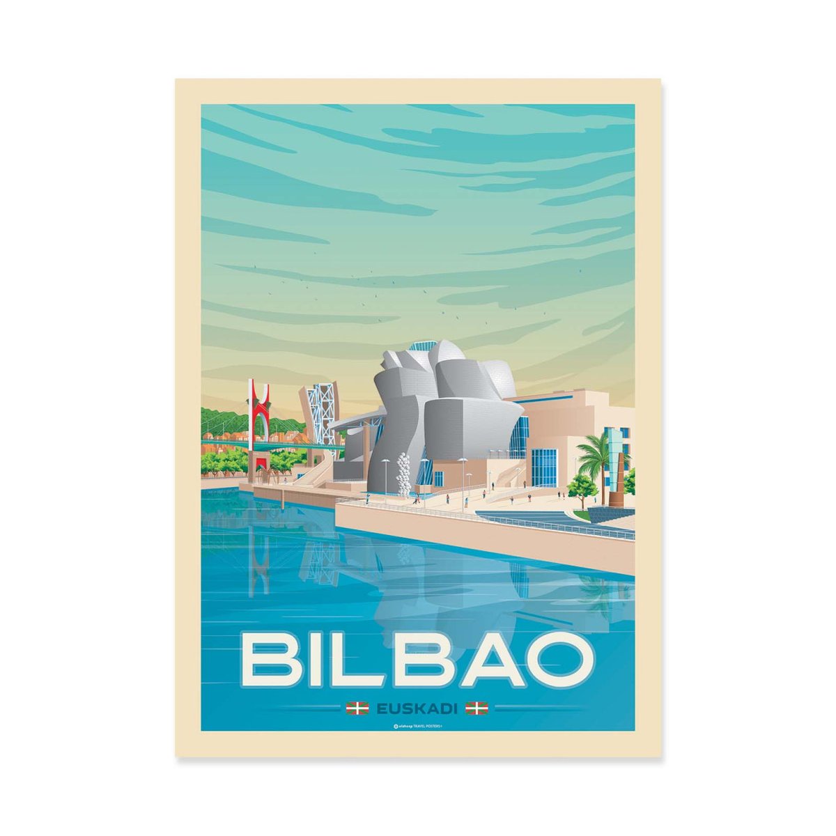 Affiche d'art - Bilbao - Olahoop Travel Posters couleur unique, WALL EDITIONS