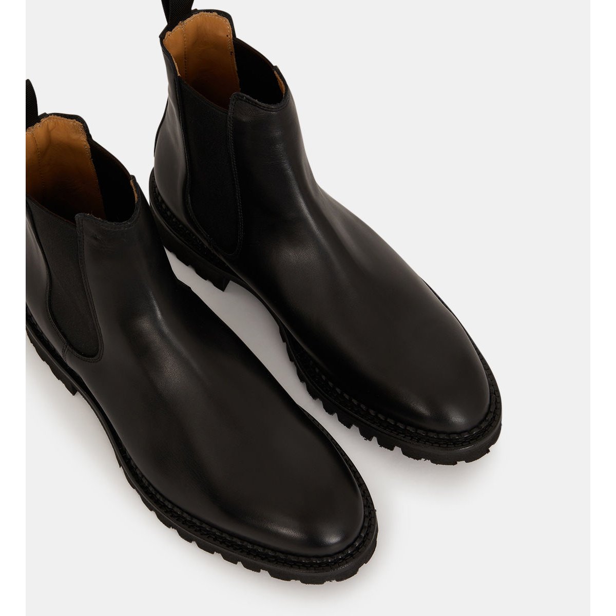Boots chelsea sentier cuir lisse goodyear noir, COMPTOIR GL