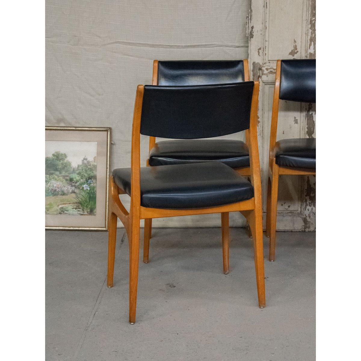 Lot de 4 chaises scandinaves Alma N°1095 - Bon état bois, DEBONGOUT