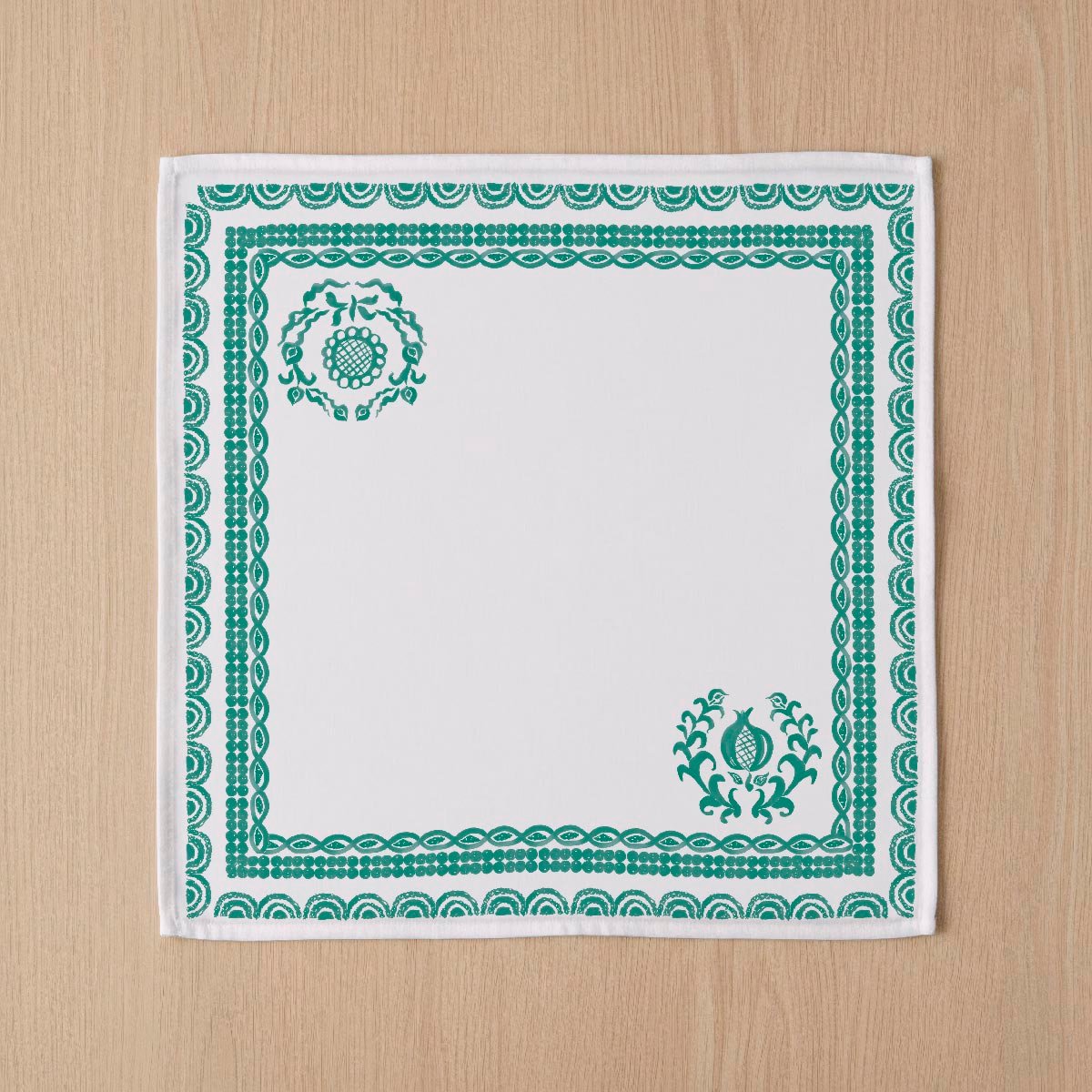 Lot de 4 serviettes en coton 100% Mosaic vert, NAF NAF HOME