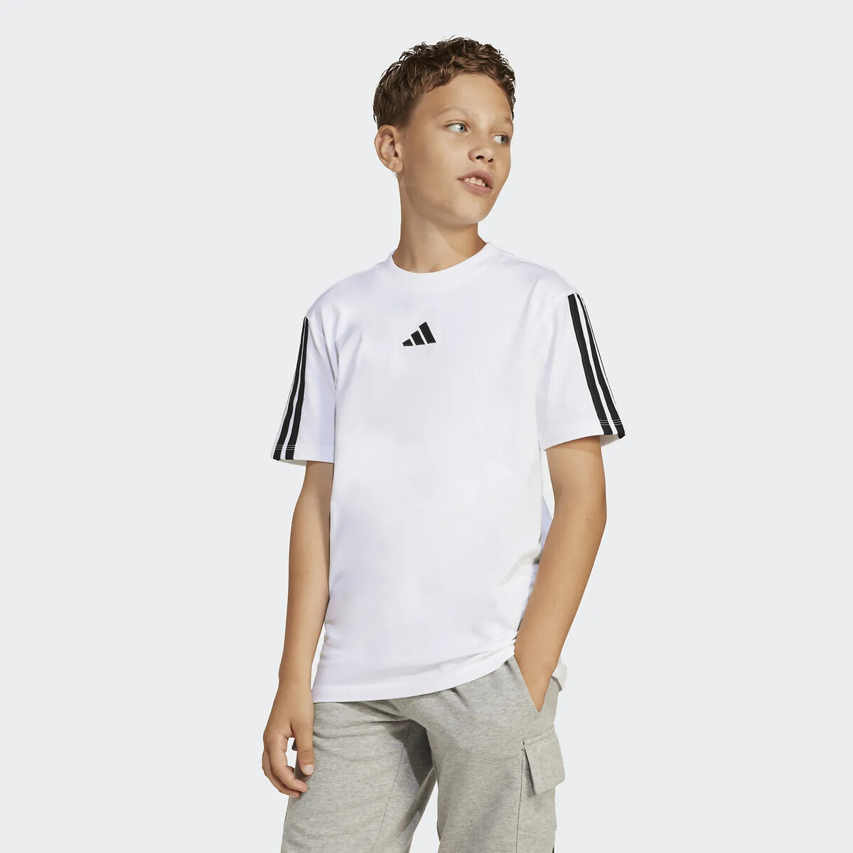 Essentials 3-stripes short sleeve t-shirt white, adidas Performance