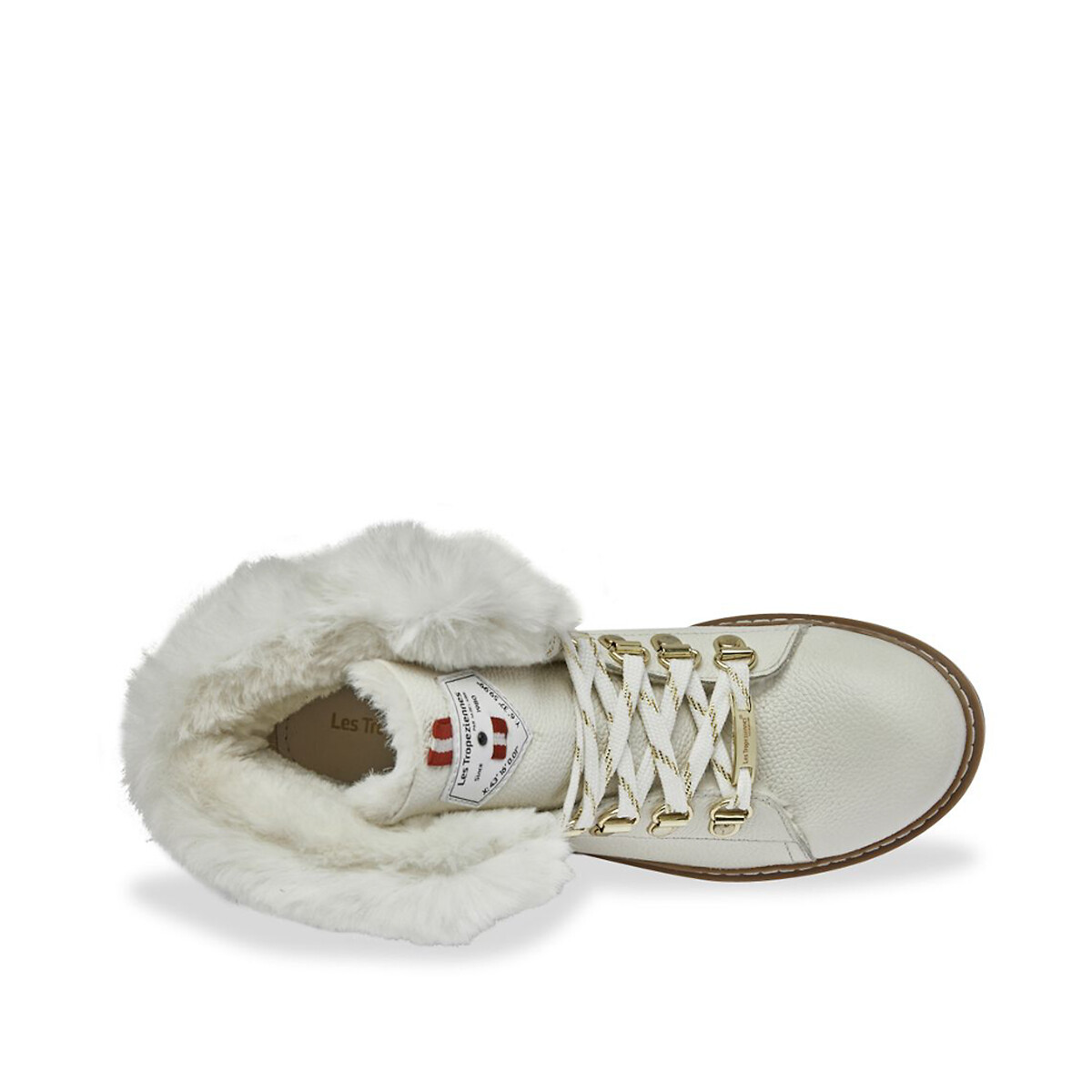 Bottines cuir montagne fourrées Lacen blanc, LES TROPEZIENNES PAR M.BELARBI