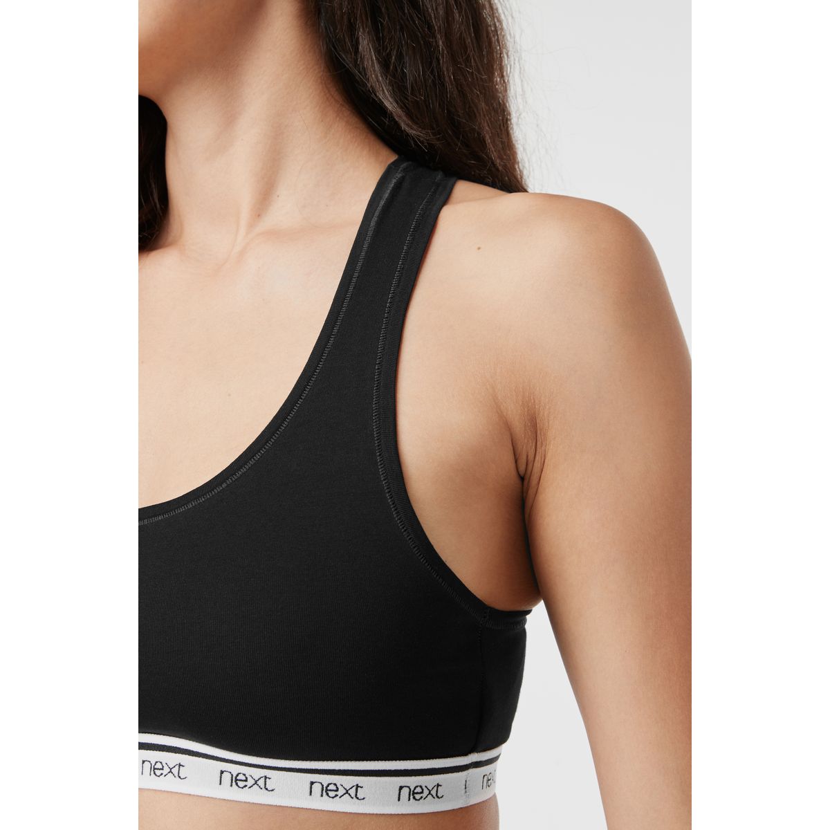 Hauts courts confortables, lot de 3 noir/blanc, NEXT