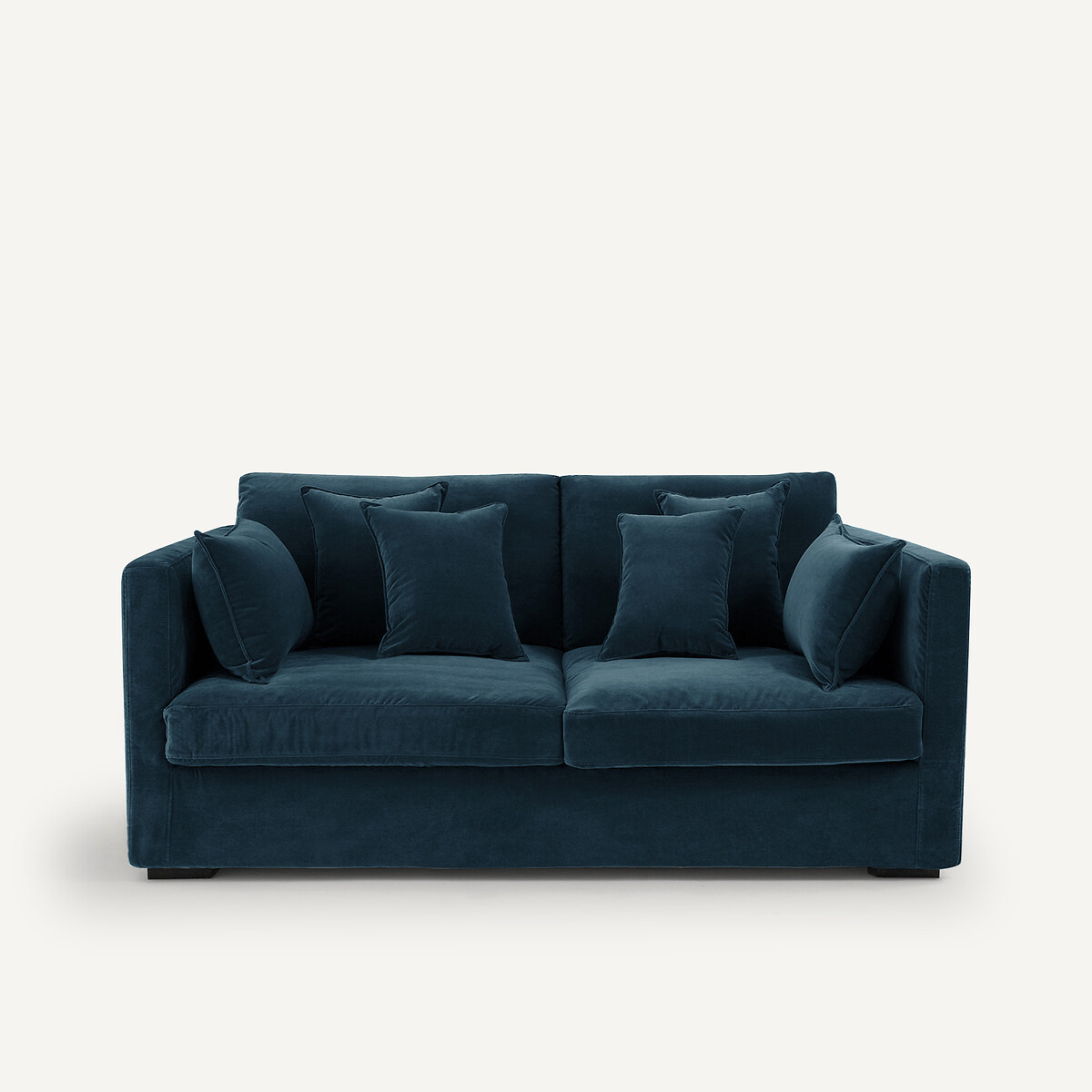 Canapé 3, 4 ou 5 places, en velours, NEO KINKAJOU bleu paon, AM.PM