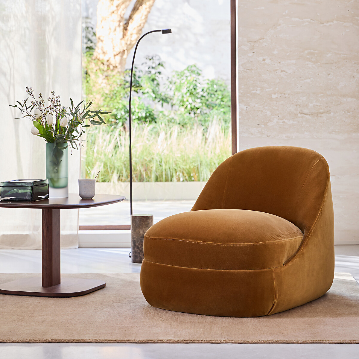 Sillón de terciopelo, AKENA caramelo, AM.PM