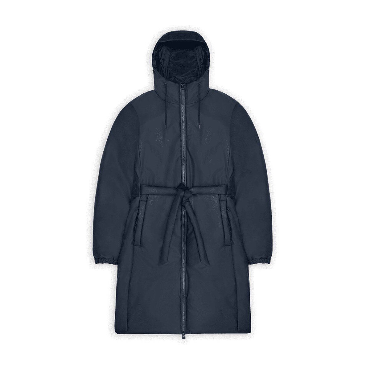 Long Windbreaker, Lohja Long Insulated Curve Jacket navy, RAINS
