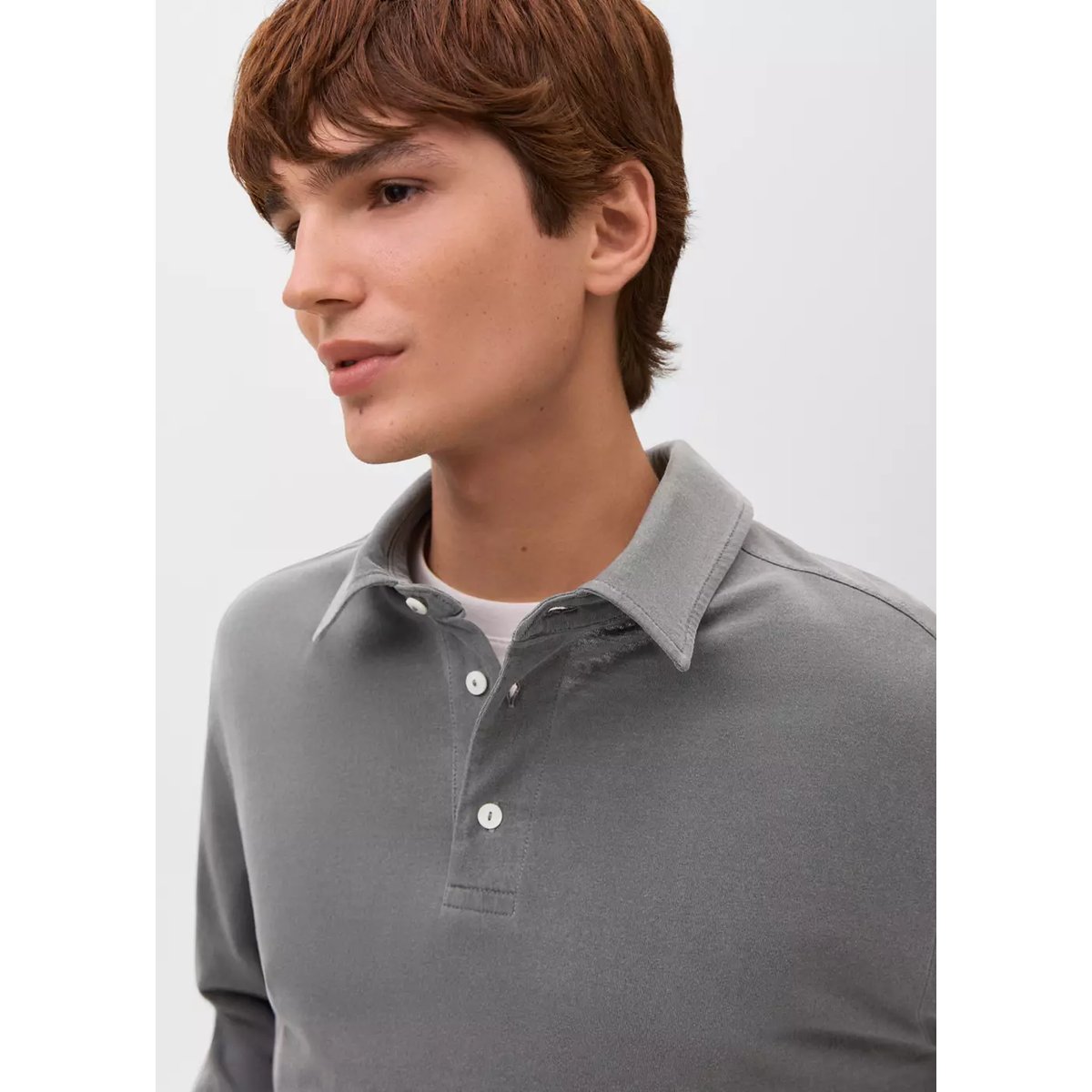 Polo basique coton gris anthracite, MANGO TEEN