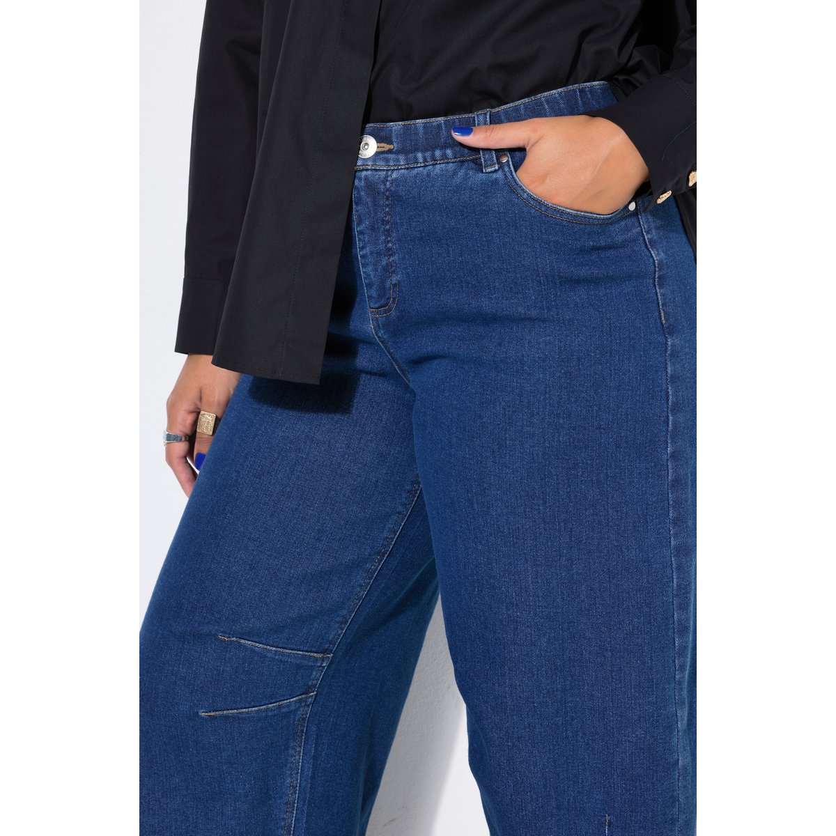 Jean Barrel 5 poches, jambe Wide Ballon bleu jean, STUDIO UNTOLD
