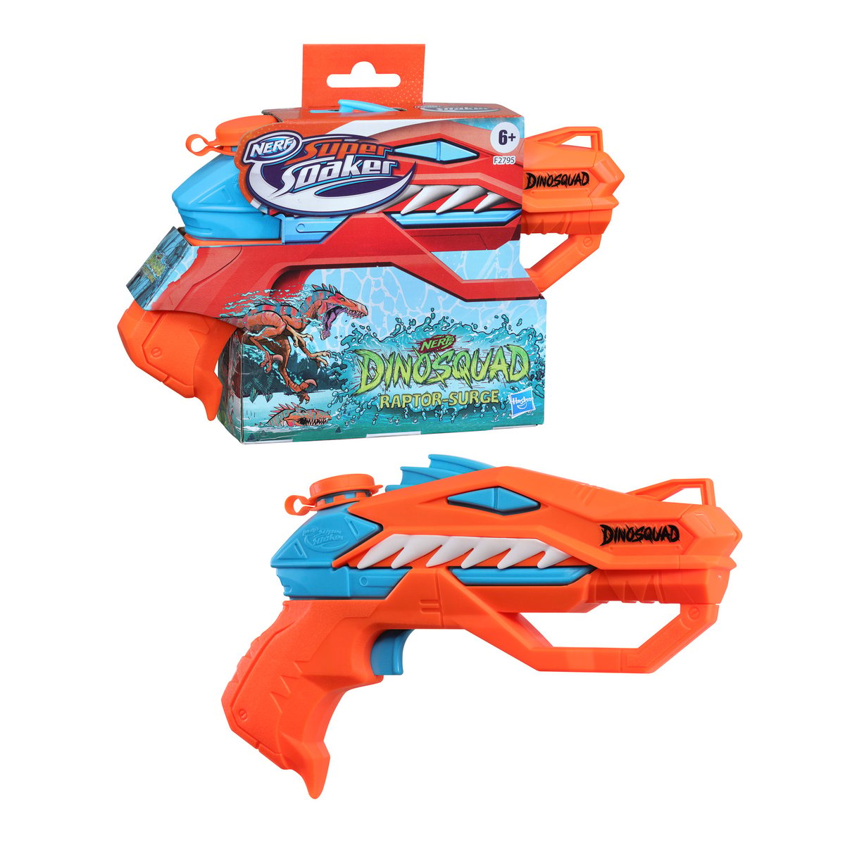 Nerf super soaker dinosquad raptor-surge multicolore, HASBRO