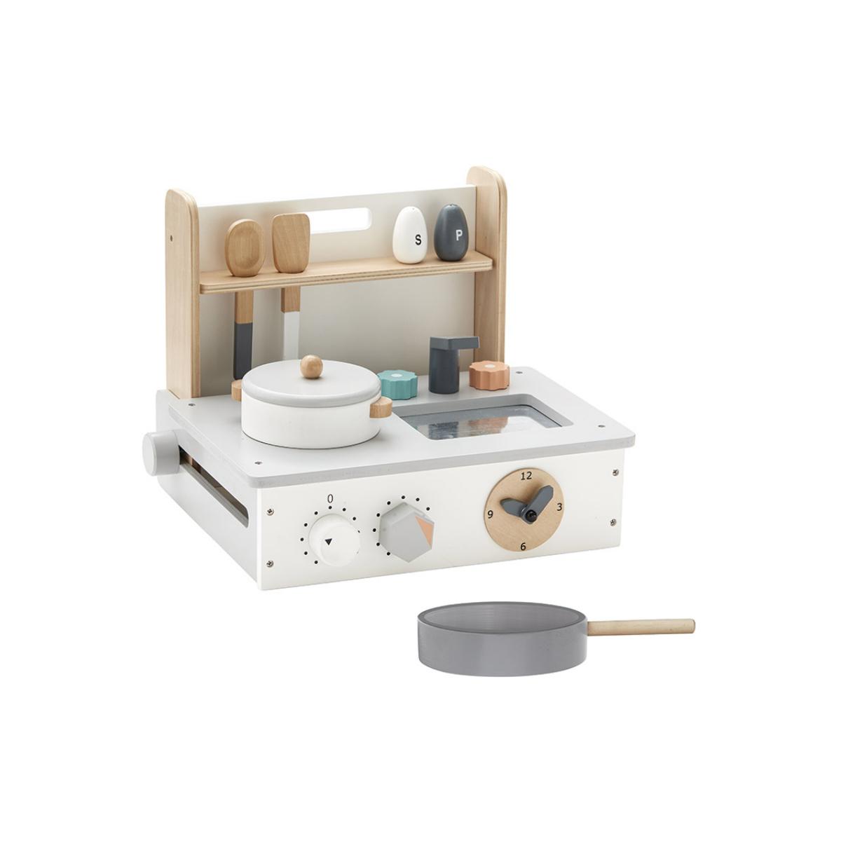 Mini cuisine enfant en bois Bistro gris, blanc, bleu, KID'S CONCEPT