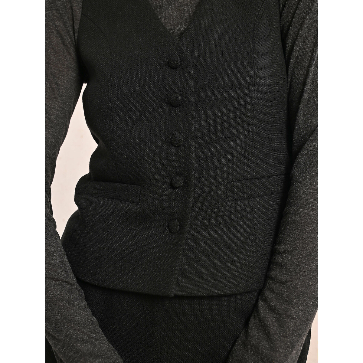Fitted Waistcoat black, MOLLY BRACKEN
