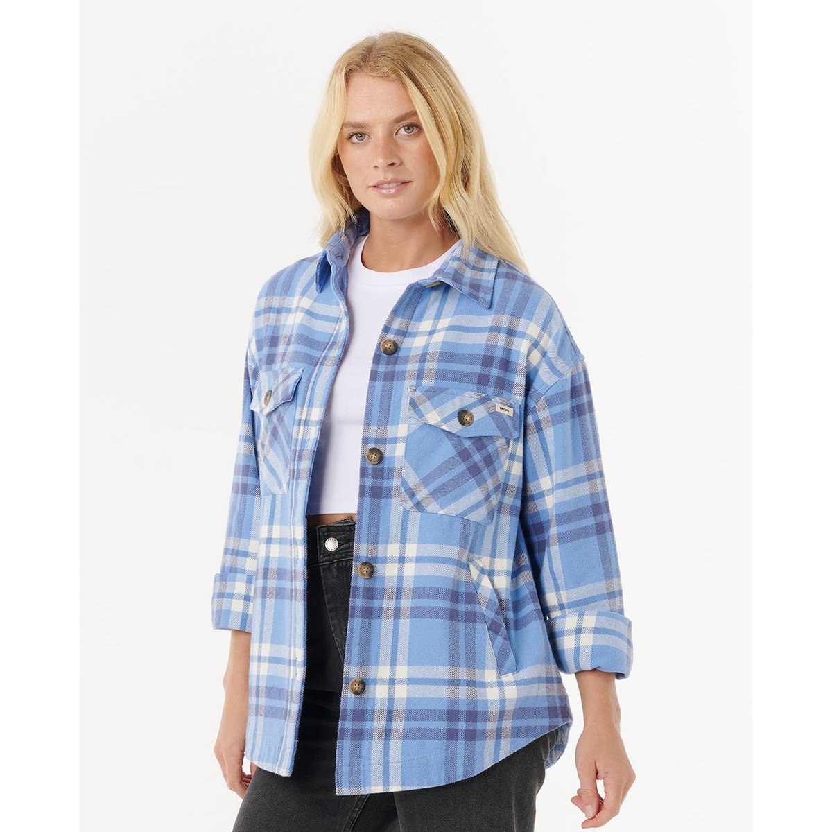 Chemise en flanelle à manches longues OCEANS blue, RIP CURL