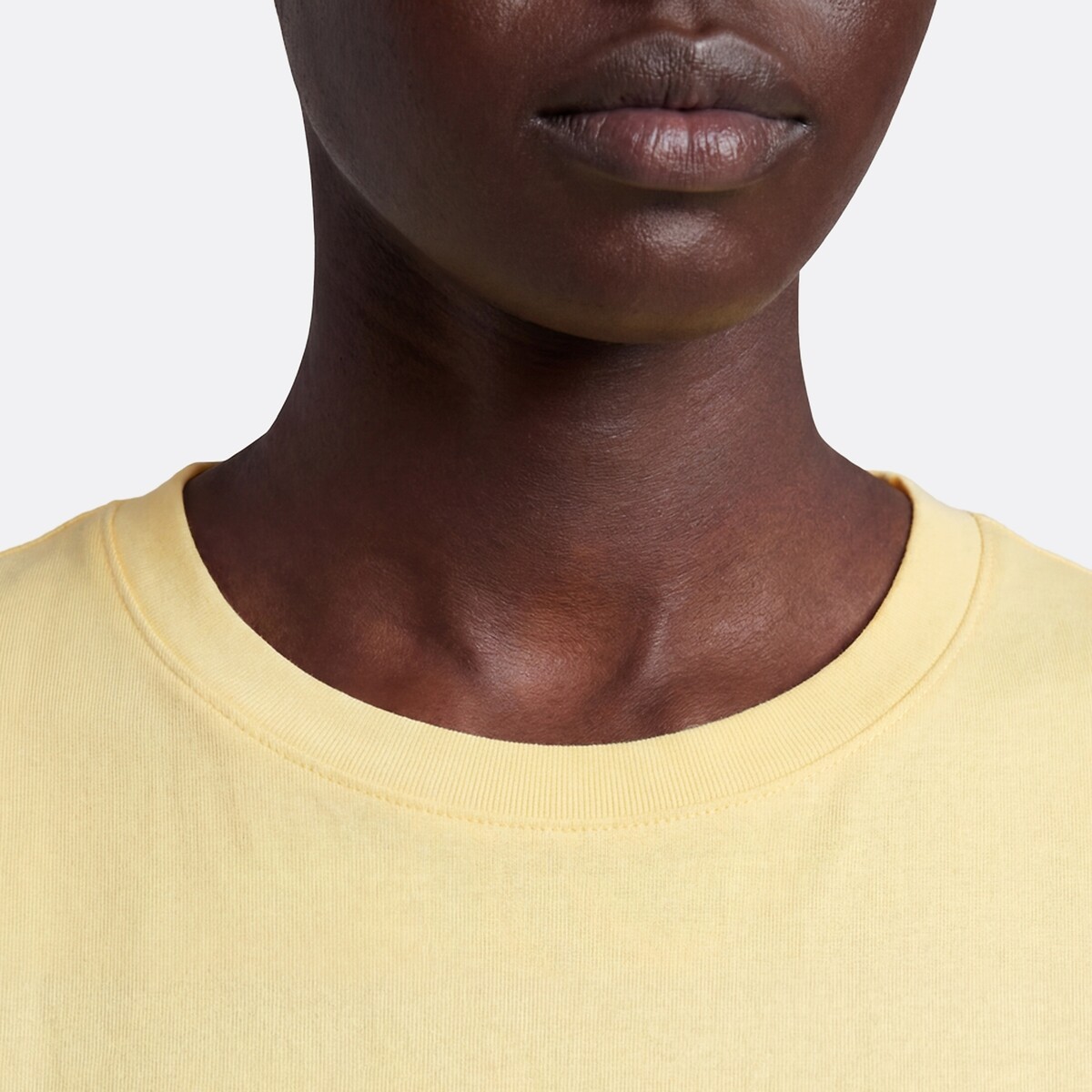 Camiseta con cuello redondo, manga corta amarillo, LA REDOUTE COLLECTIONS