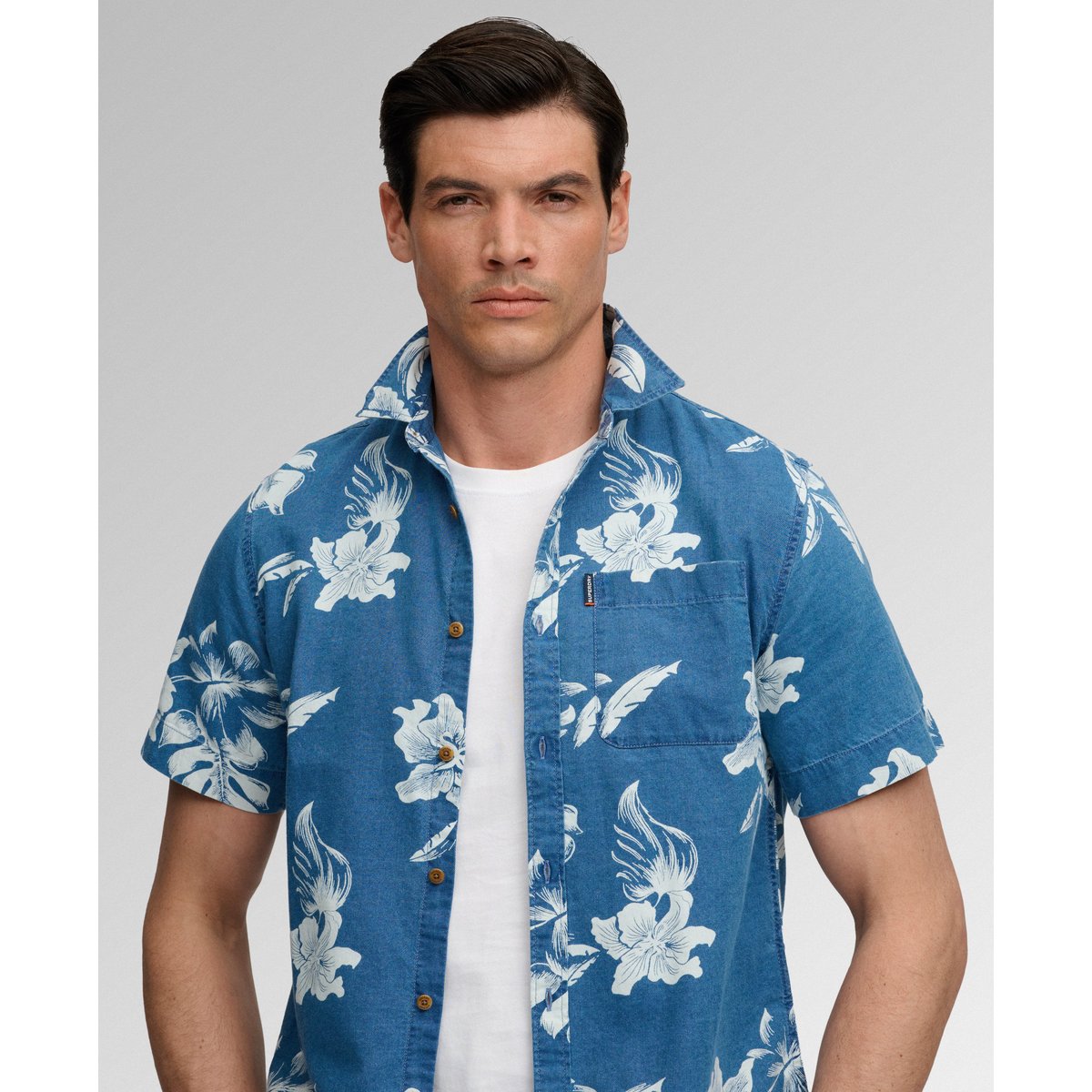 Chemise à manches courtes Vintage Loom indigo chrissy délavé, SUPERDRY