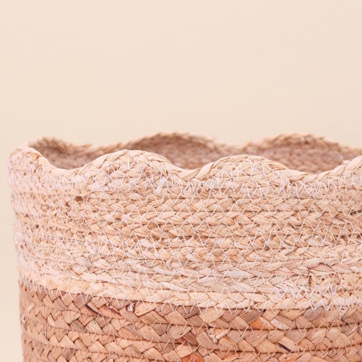 Lot de 2 paniers à corolle en jacinthe et maïs naturel, ORNAMI