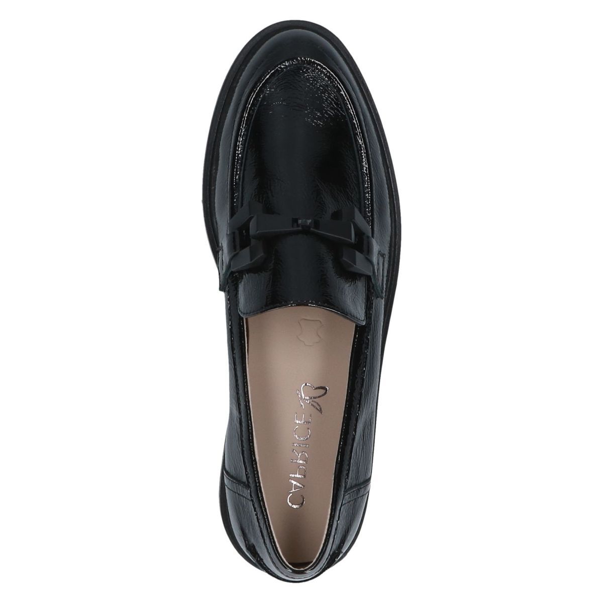 Slipper en cuir noir mat, CAPRICE
