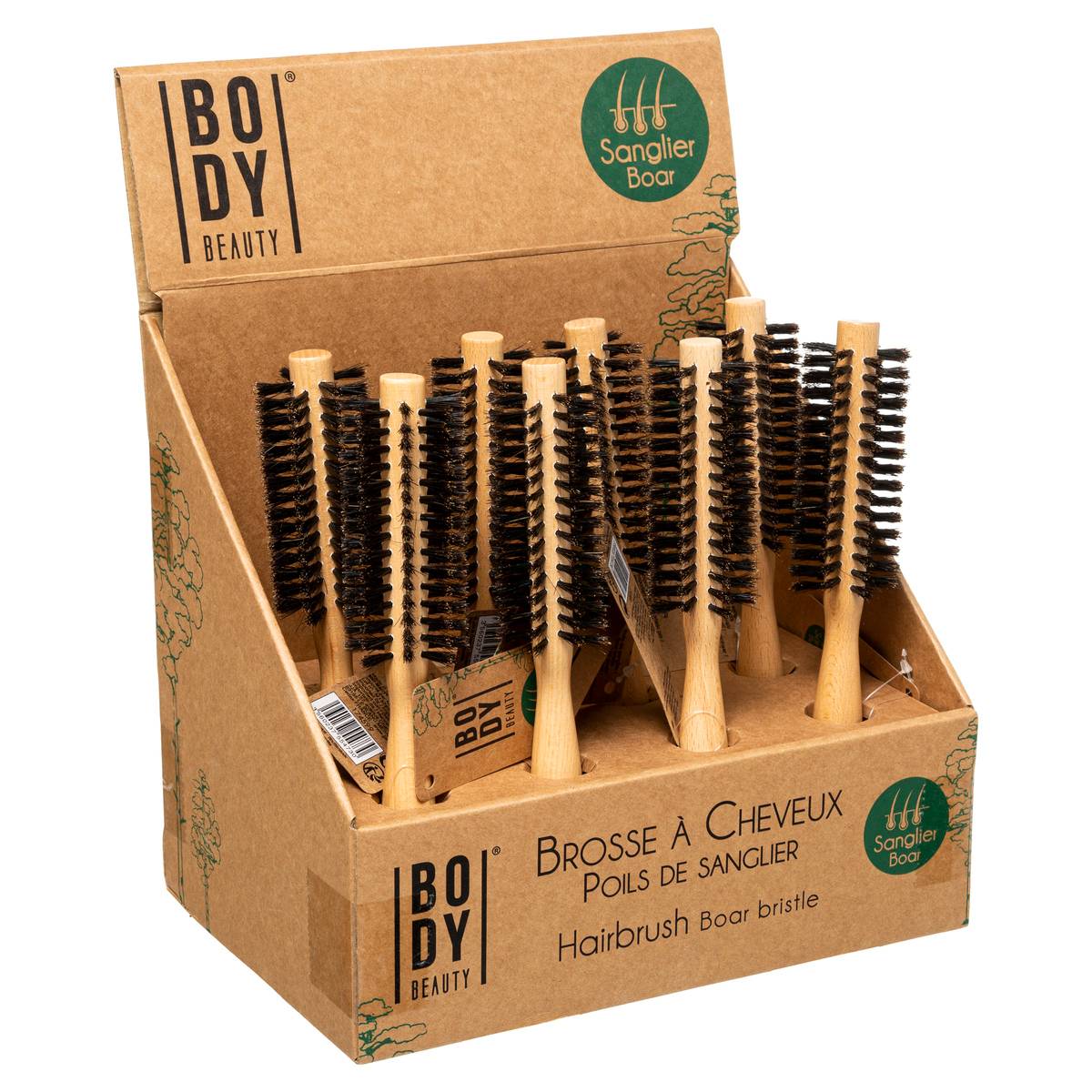 Brosse à cheveux ronde poils de sanglier brown, 5FIVE SIMPLY SMART