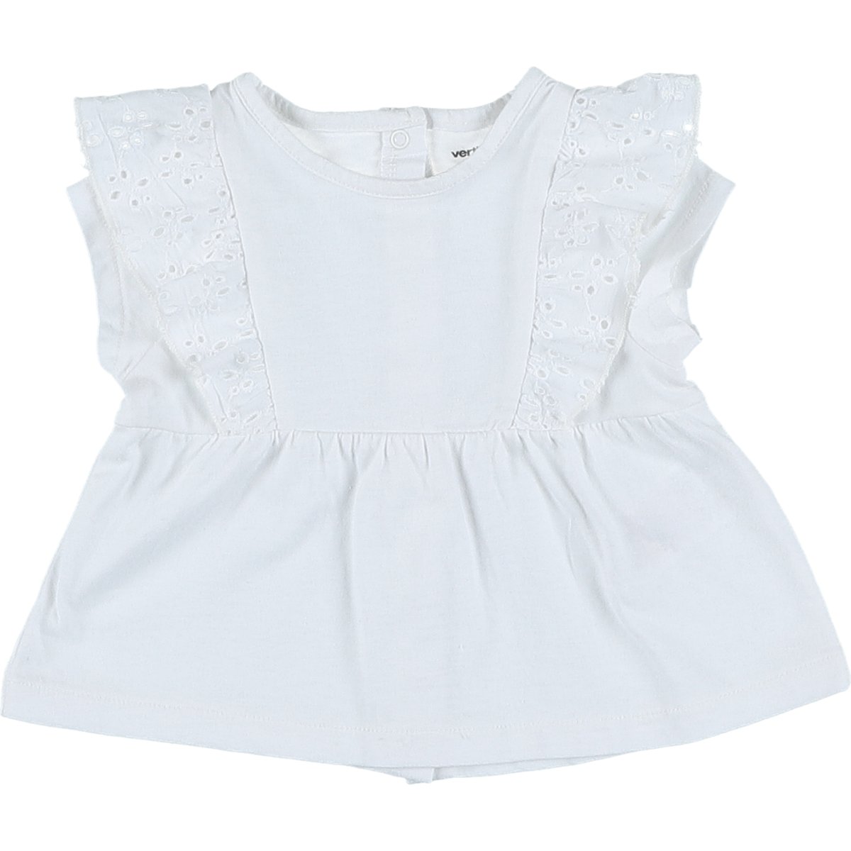 T-shirt broderie anglaise - Très bon état blanc, VERTBAUDET