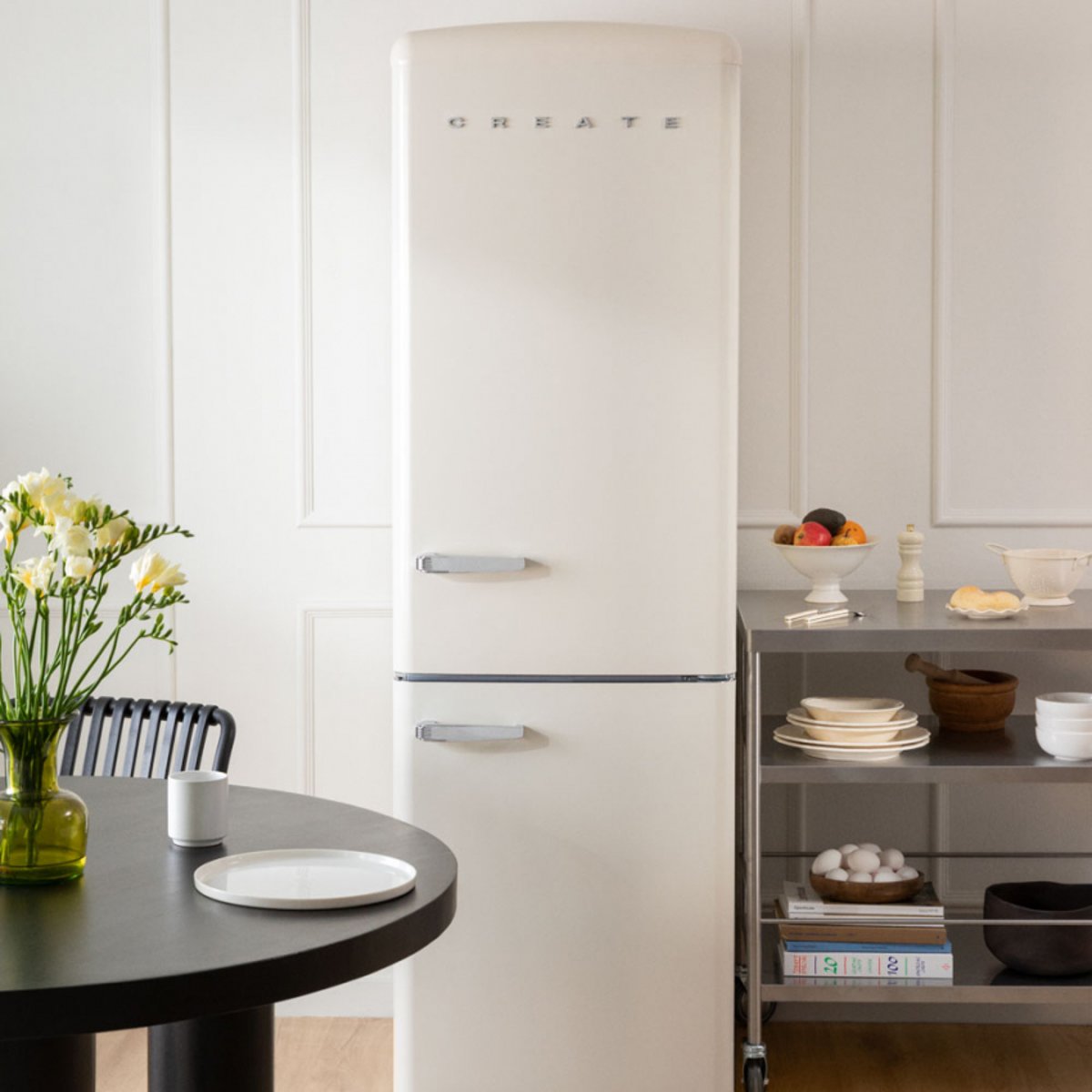 Réfrigérateur combiné FRIDGE STYLANCE 244L blanc cassé, CREATE