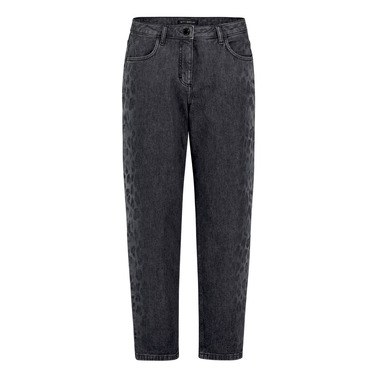 Pantalon casual à imprimé léopard dark grey denim, BETTY BARCLAY