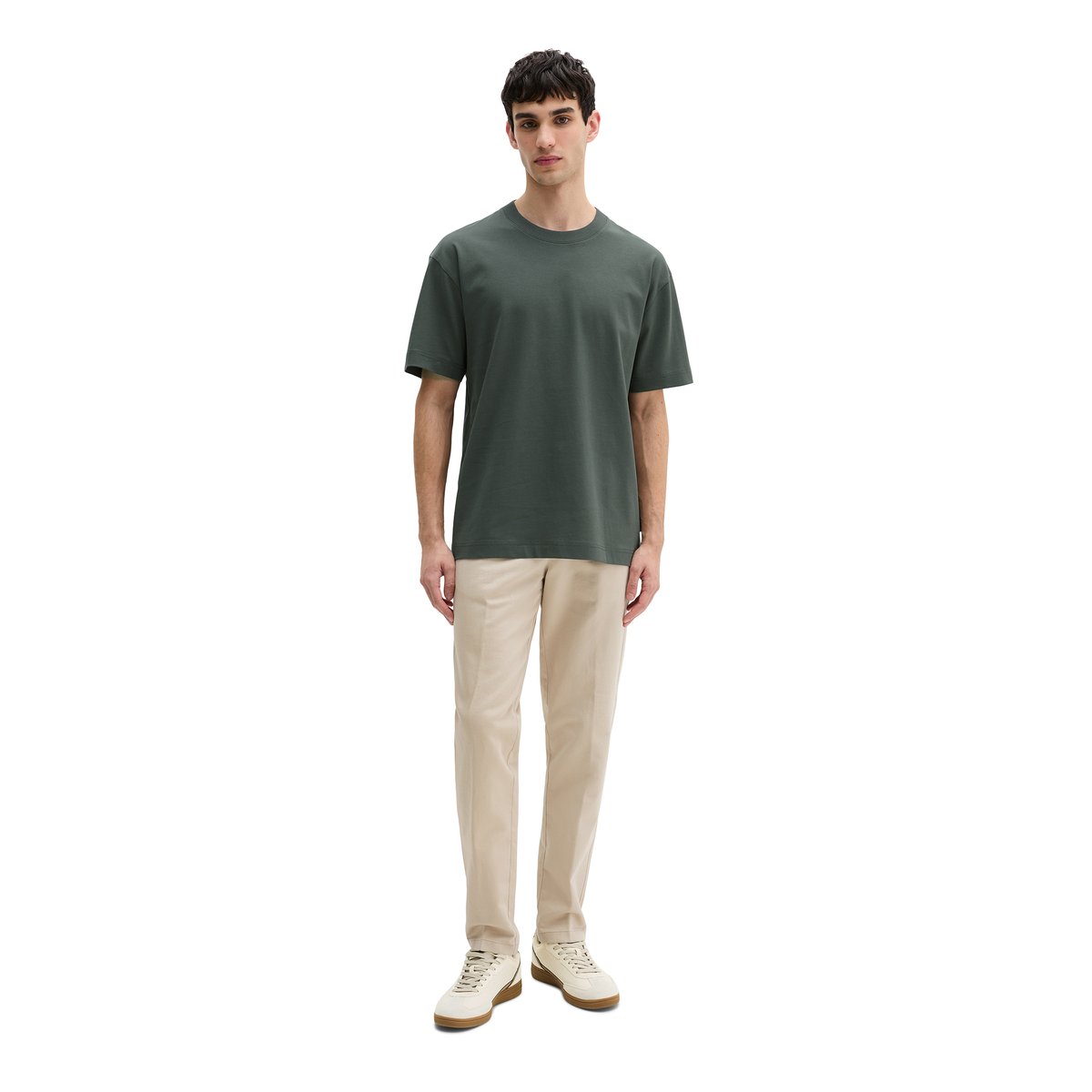 T-shirt relaxed en jersey de coton bio épais gris, MARC O'POLO