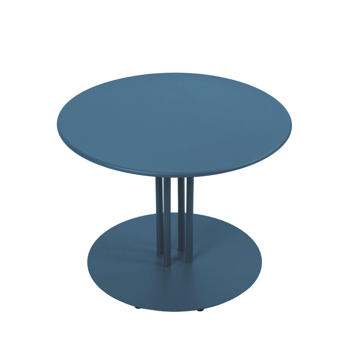 Table basse de jardin ronde en métal 50x38 cm, SKIRO bleu pacific, OVIALA