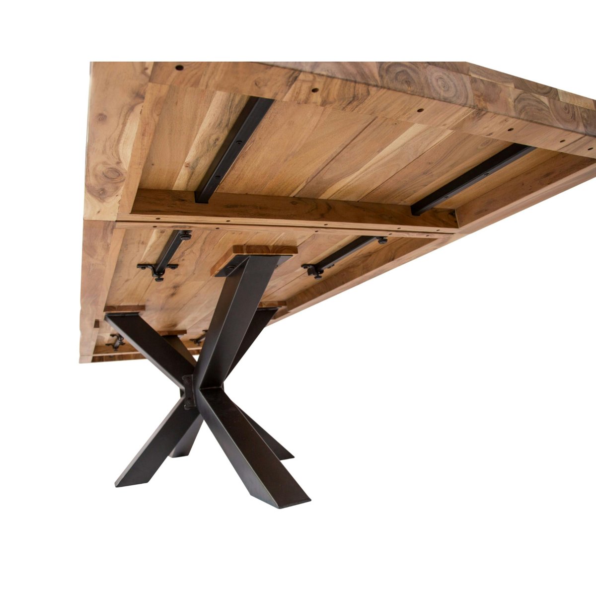 Table à manger extensible bois massif 240/340 cm MELBOURNE bois naturel, PIER IMPORT