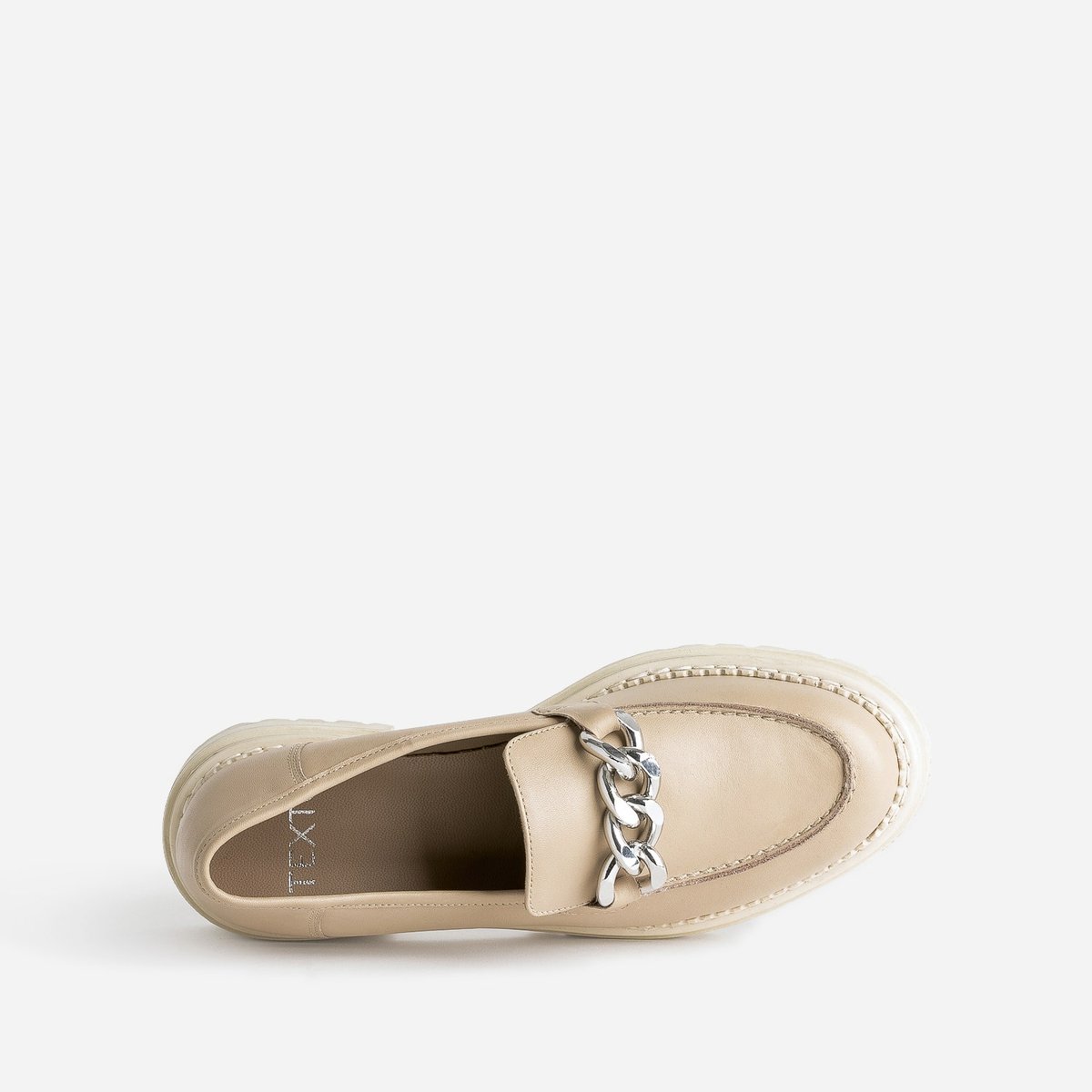 Mocassin en cuir JAHINA beige, TEXTO
