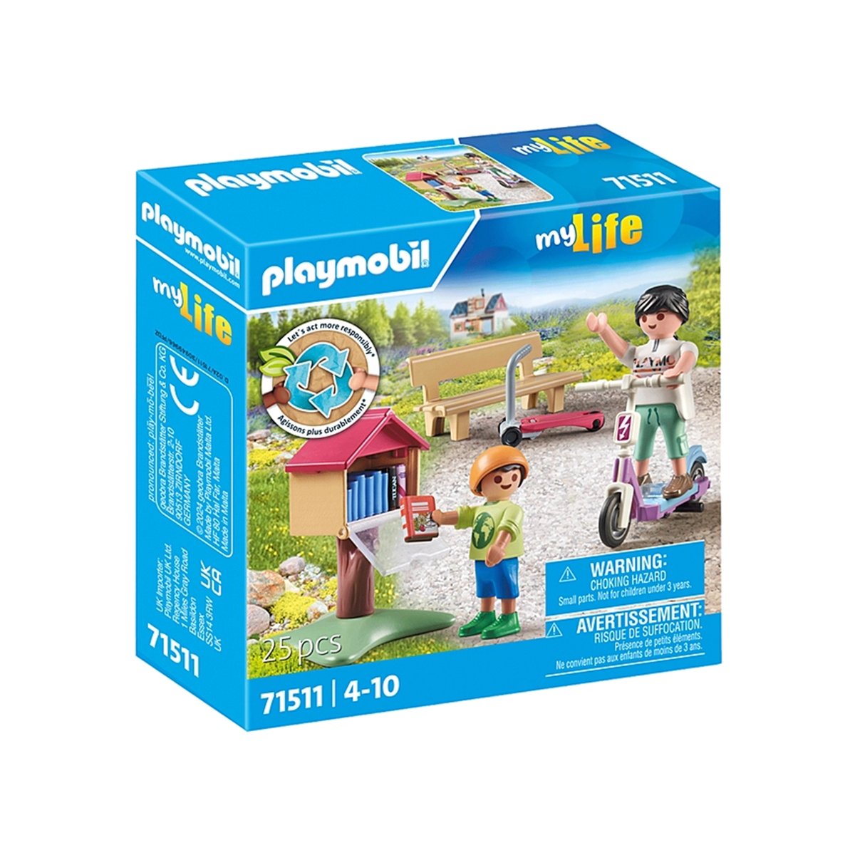 my Life Boîte à livres avec maman et enfant multicolore, PLAYMOBIL