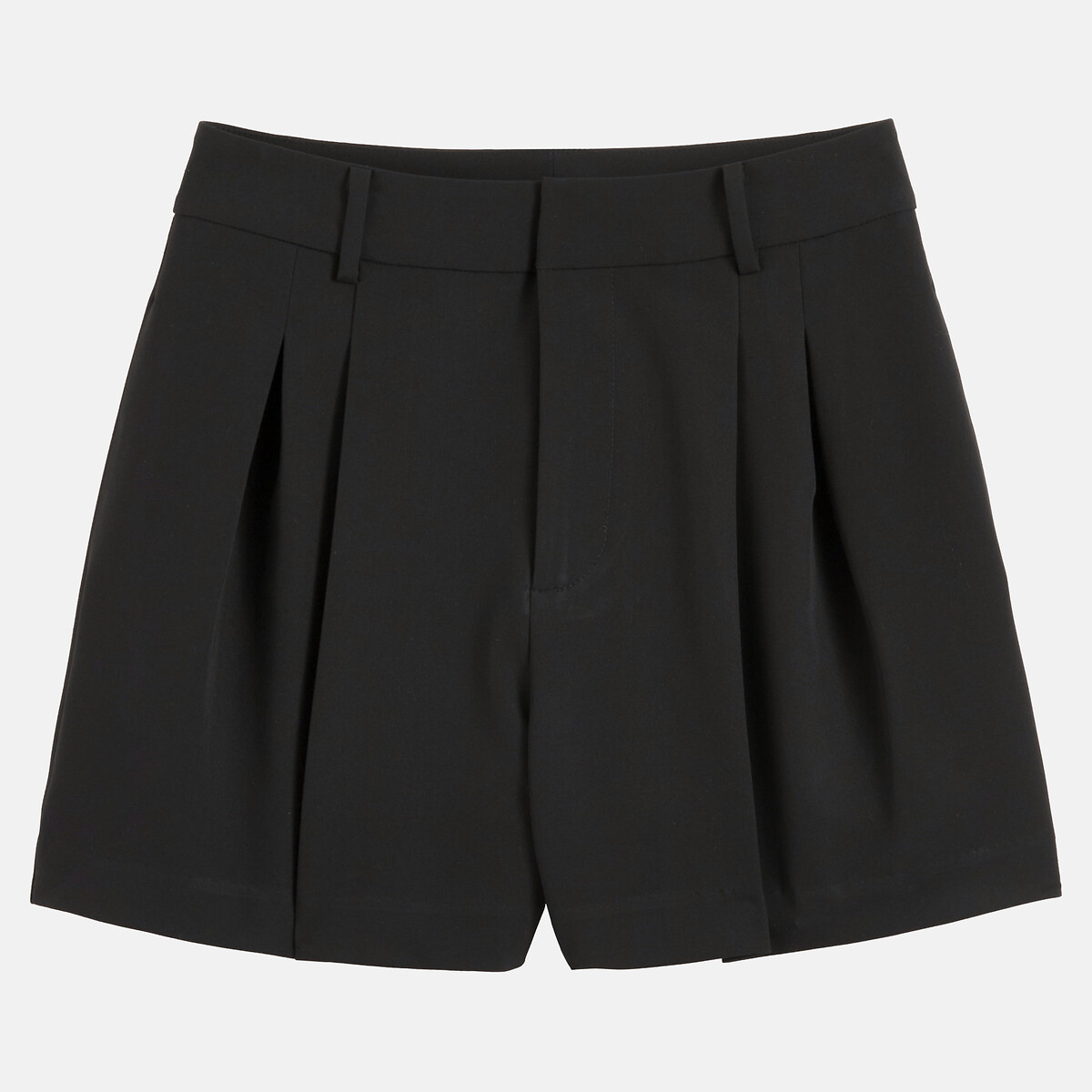 Short à pinces en polyviscose noir, LA REDOUTE COLLECTIONS