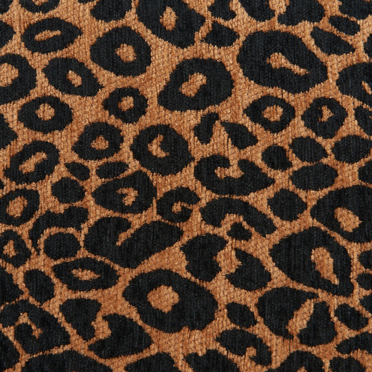 Pouf tissu AWA imprimé léopard noir, BAÏTA