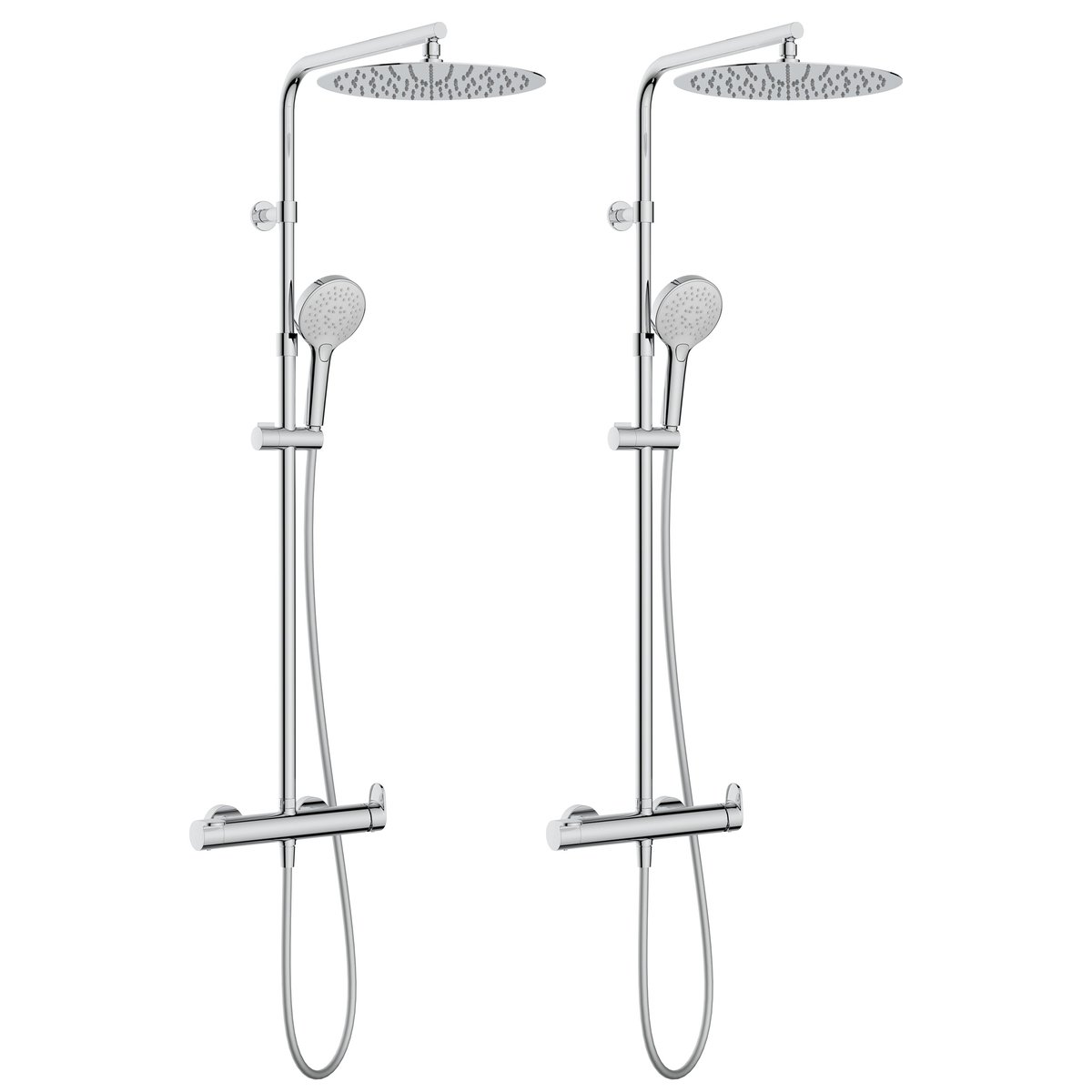 Lot de 2 colonnes de douche avec mitigeur, ICONE chrome, SENSEA