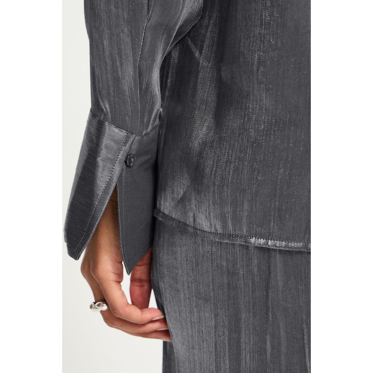 Chemise à manches longues gris smoked pearl, ICHI
