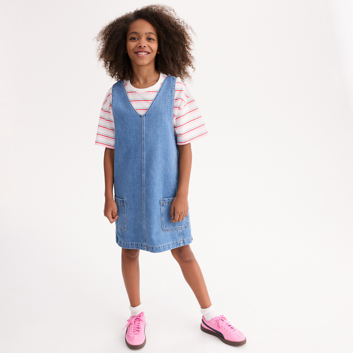 Robe droite sans manches en denim double stone, LA REDOUTE COLLECTIONS