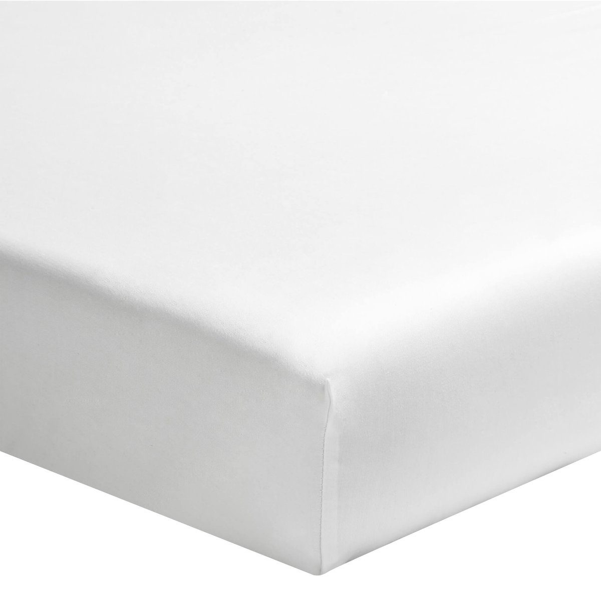 Drap housse satin de coton bonnet 30 made in France blanc, TERRE DE NUIT