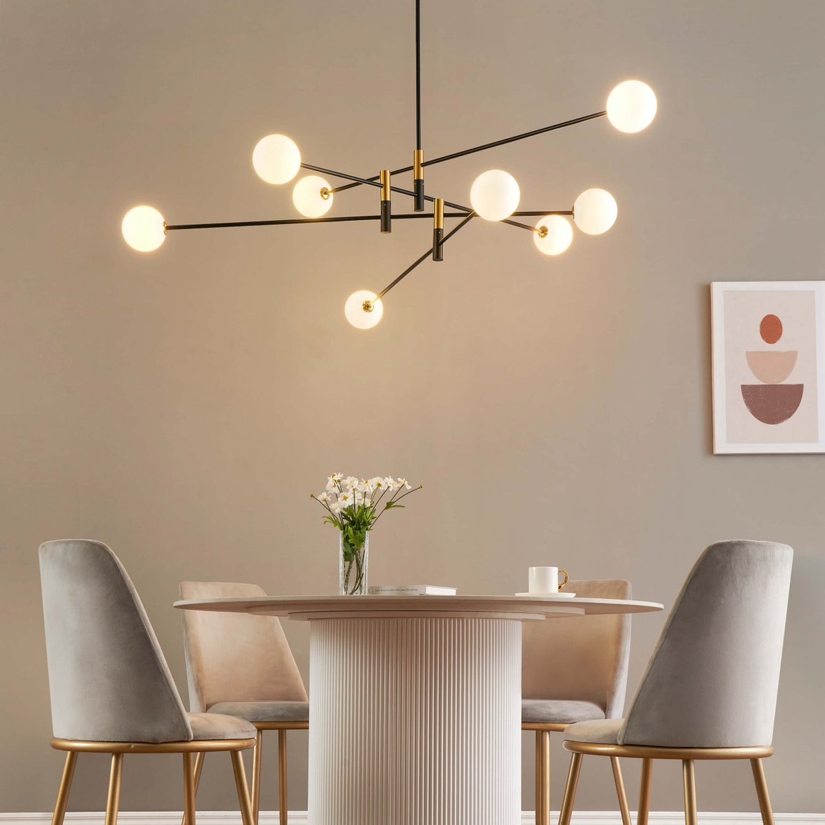 Grande suspension ultra moderne - RODIA noir, KOSILUM