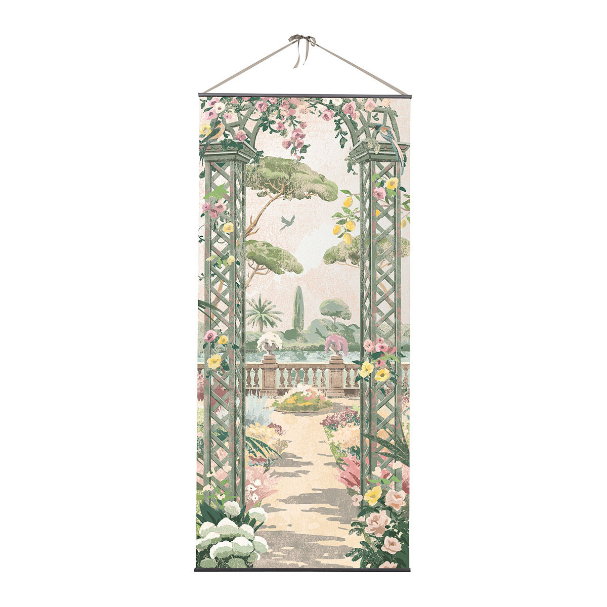 Toile trompe-l'œil - Jardin Bucolique beige, MATHILDE M