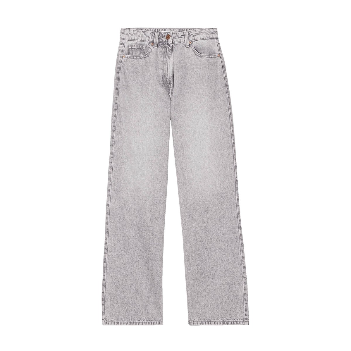 Jean wide leg taille haute Petite denim gris, CACHE CACHE
